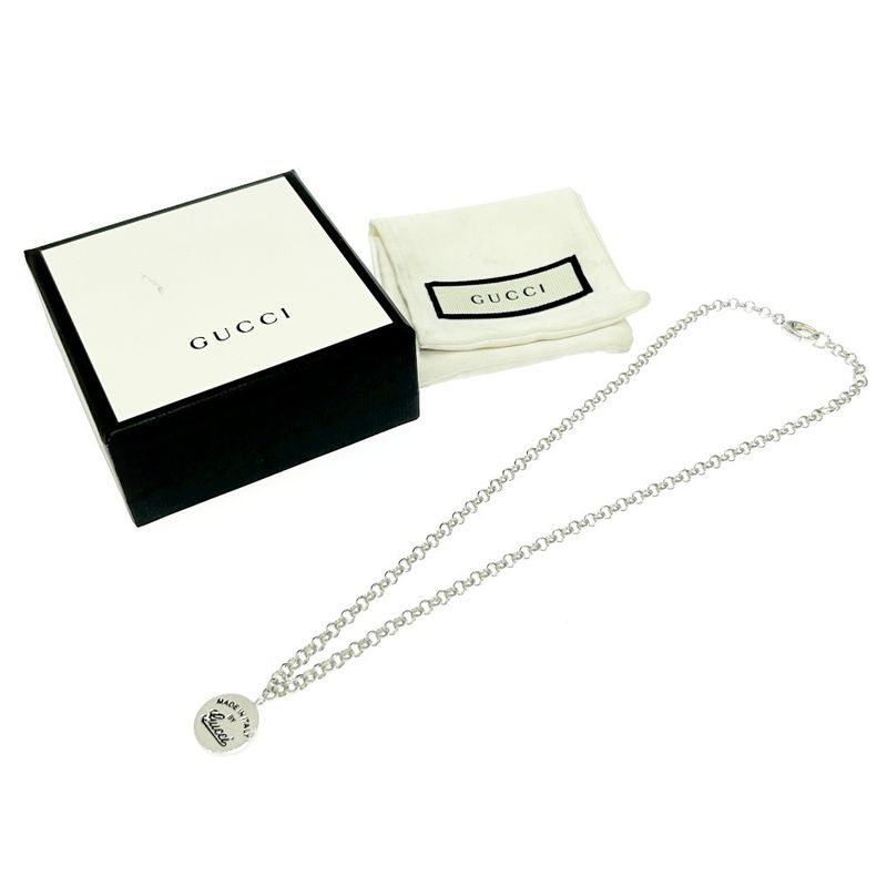 Gucci Silver Round Logo Necklace 20.9 g 925 Engraved — view 8