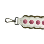 Fendi Strap You Shoulder Small Studded Leather Brown White Pink — view 2