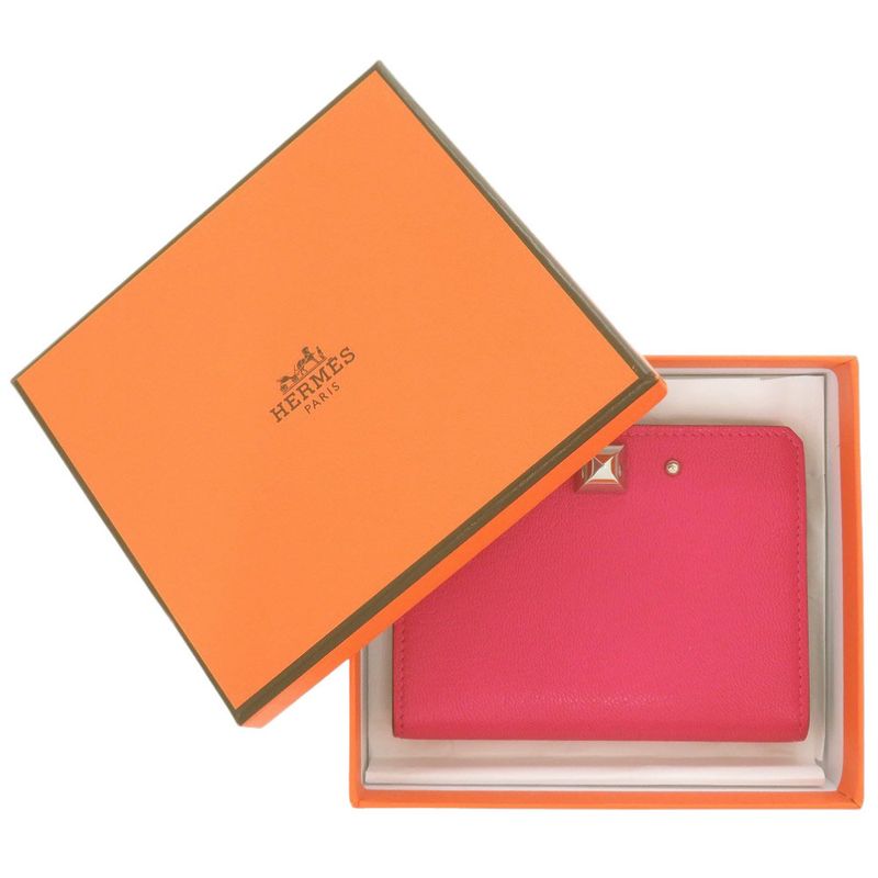 Hermes Medor Chevre Shamkira Rose Extreme Silver Hardware — view 4
