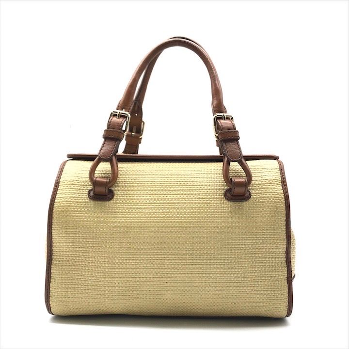 Celine Raffia Straw Hand Boston Bag Beige — view 3