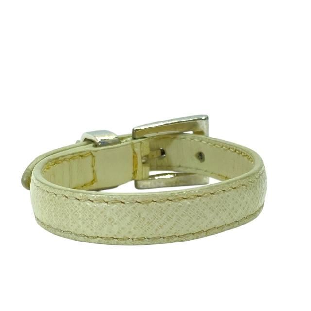 Prada 1 Ib351 Bracelet Bangle Accessories Small Triangle Logo Leather White — view 4