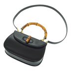 Gucci Bamboo Shoulder Hand Bag Leather Black With Strap 1294 — view 3