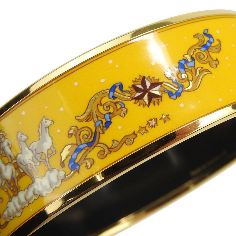 Hermes Emile Bangle Bracelet Accessory Jewelry Small Item Cloisonne Plated GP — view 6