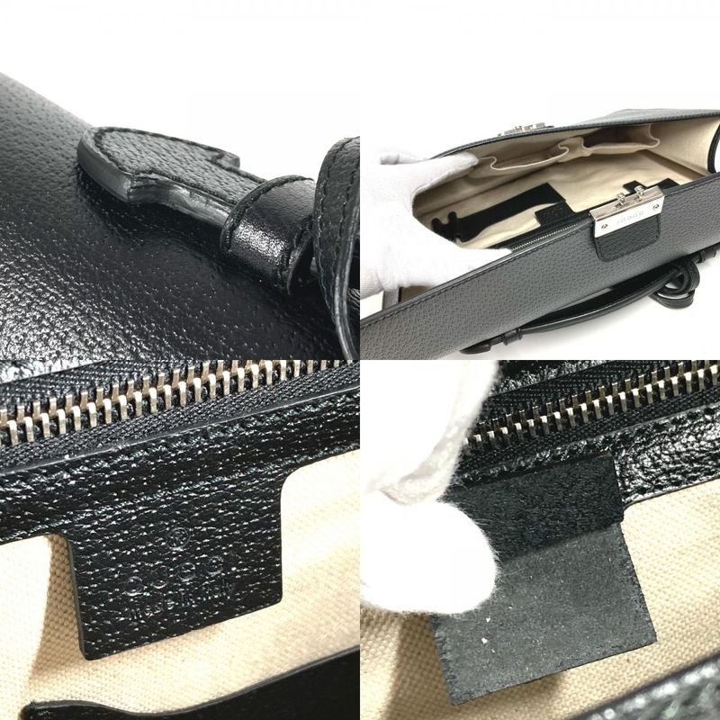 Gucci Handbag Logo Leather Black — view 8