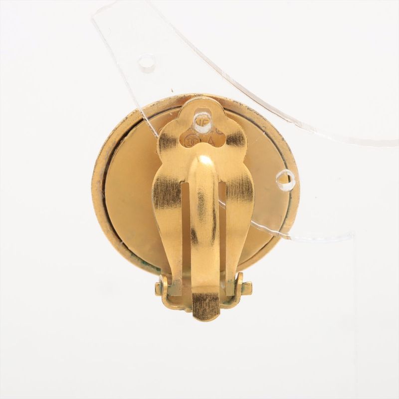 Chanel Logo Earrings 94 A GP Gold And Black — view 3
