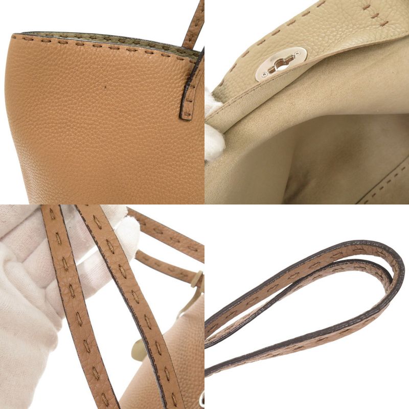 Fendi Selleria Carla Leather Brown Tote Handbag 0024 — view 9