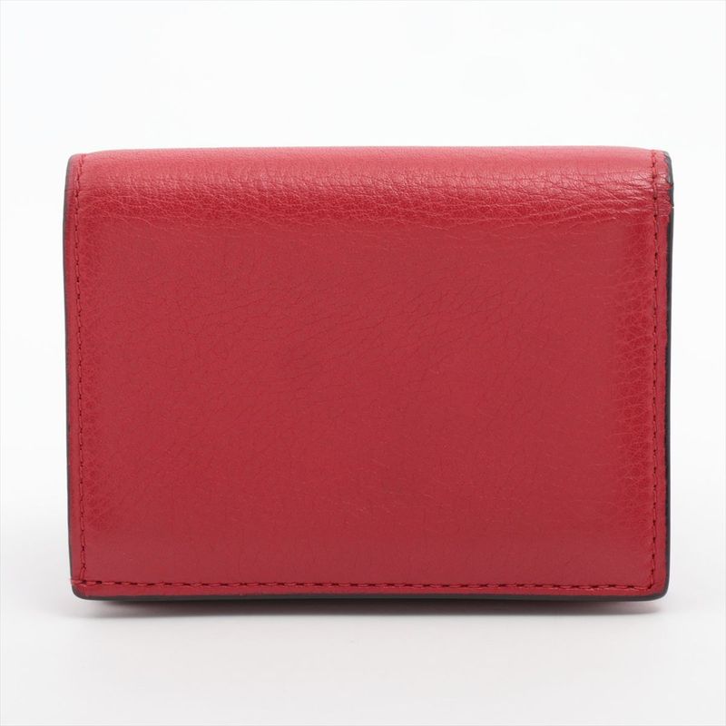 Gucci Animalier Taiga Head Leather Compact Wallet Red — view 9