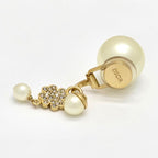 Dior Tribales Clip Earrings Star Clover Charm White Resin Pearl — view 6