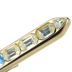 Christian Dior Brooch Metal Gold Clear Hardware Plated Rhinestone Ribbon — view 7