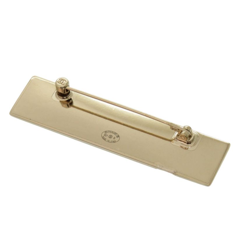 Chanel Logo Plate Gold Brooch Accessories 1550 — view 3