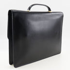 Hermes Danube 38 Briefcase 6 Z Calf Black Gold Hardware V Business Bag — view 3