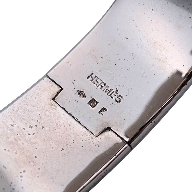 Hermes Bangle Click Classic H GP Silver Red Classy Fashionable — view 5