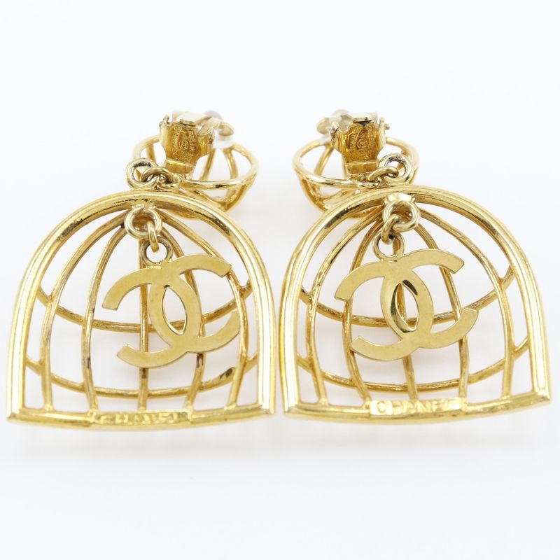 Chanel Birdcage Gold Plated 93 P 31.9 g Earrings — view 5
