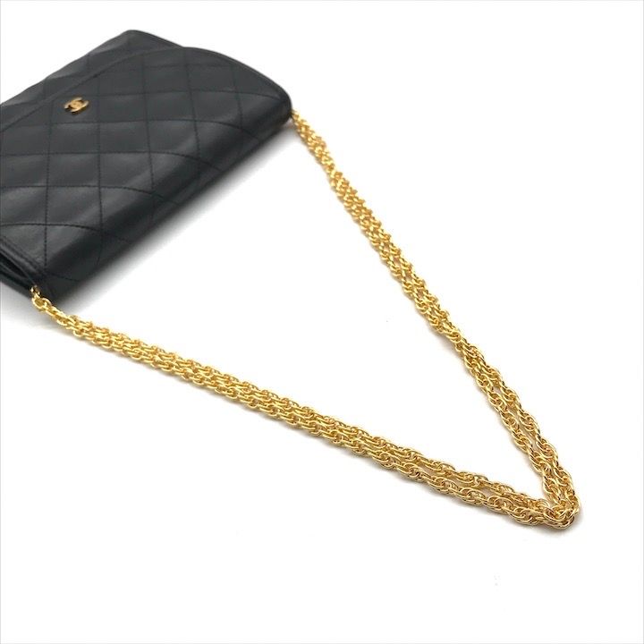 Chanel CC Logo Mini Quilted Chain Shoulder Bag Pouch Black — view 7