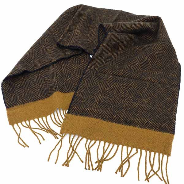 Christian Dior Monsieur Lamb's Wool Scarf Black Brown — view 2