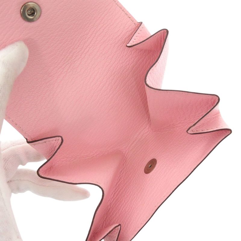 Hermes Le Van Cattle Chevre Rose Sakura Engraved A Silver Hardware Coin — view 4