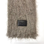 Loewe Scarf Gray Mohair Wool Leather — view 4