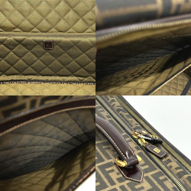 Fendi Carry-on Luggage Bag Zucca Pattern Canvas Brown Travel Suitcase — view 8