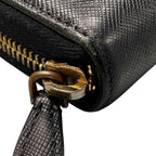 Prada Saffiano Metal Round Zipper Long Wallet 1 Ml506 Black 3347 — view 4