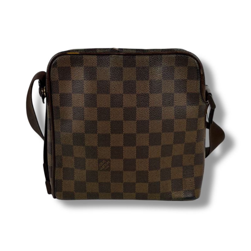 Louis Vuitton Shoulder Bag Olaf PM Damier Leather Ebene Brown Crossbody — view 3