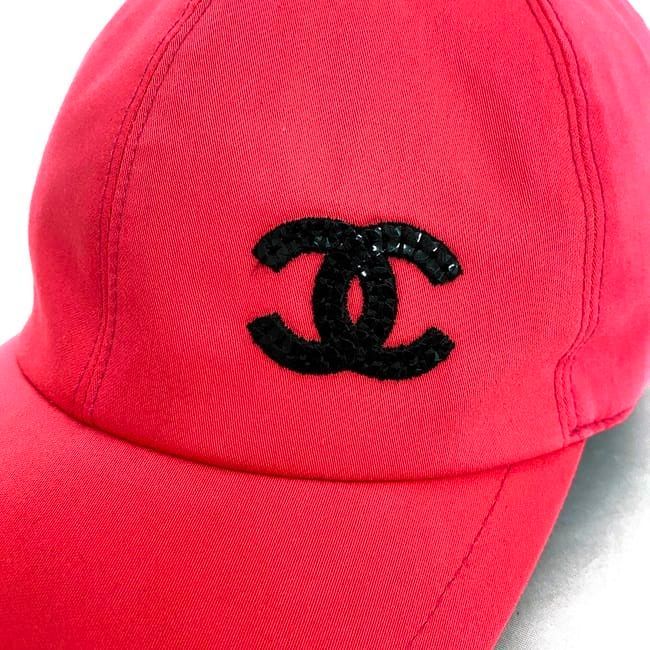 Chanel Cap Pink Coco Mark Hat 100% Cotton — view 8