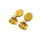 Chanel Vintage Gripoix Coco Mark Earrings Ear Cuff Accessory Gold 96A — view 7