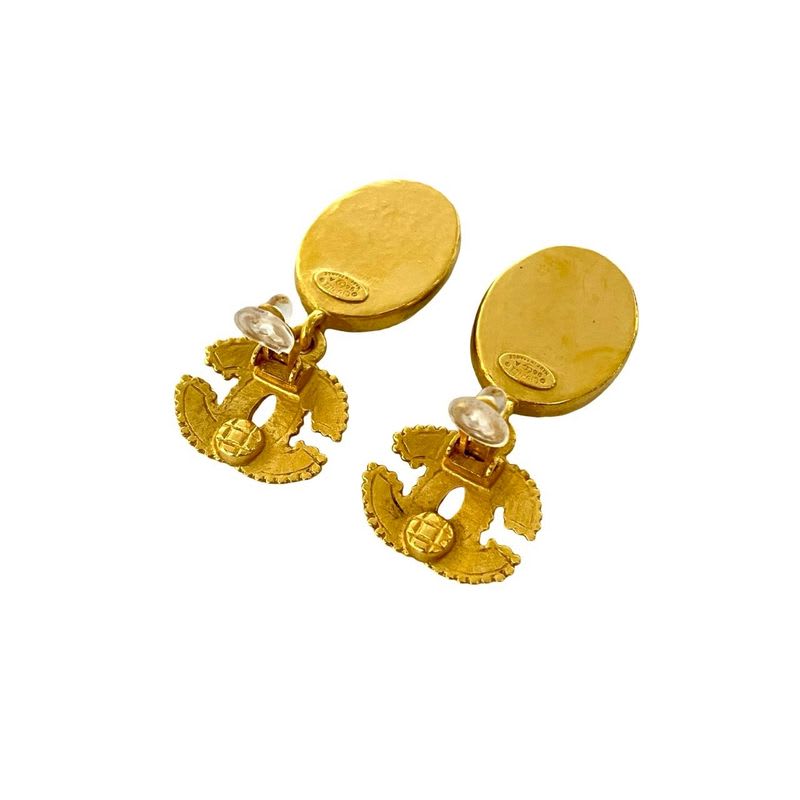 Chanel Vintage Gripoix Coco Mark Earrings Ear Cuff Accessory Gold 96A — view 7
