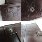 Gucci Bifold Wallet Sima Leather Dark Brown Long Small Accessories — view 6