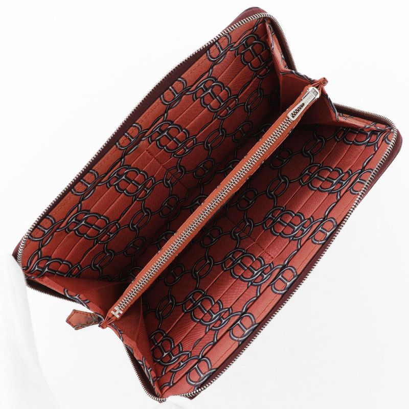 Hermes Azap Long Silk-in Vaux-epson Rouge Ash Bordeaux R Wallet — view 5