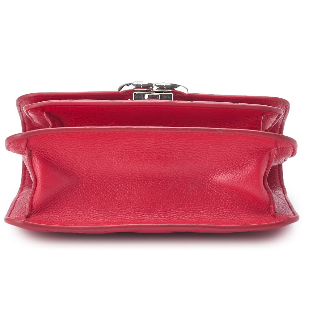 Chanel Quilted Coco Push Lock Chain Shoulder Caviar Leather Red — view 5