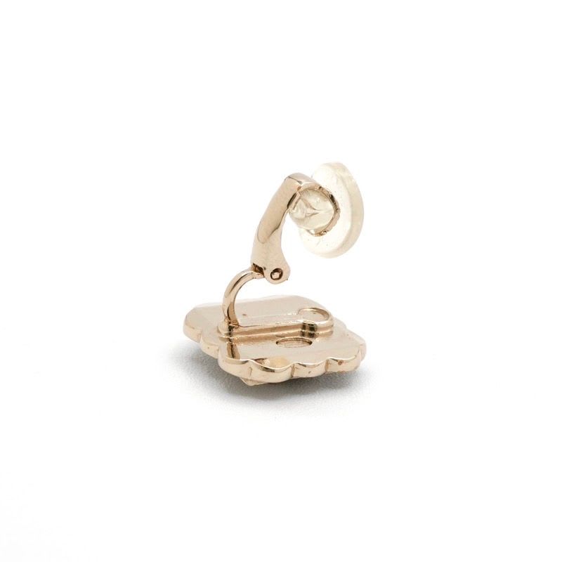 Chanel Earrings Gold Black Gray Coco Mark — view 5