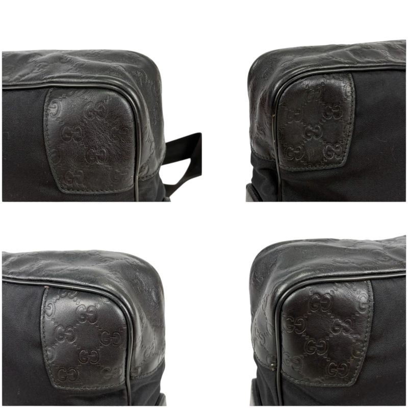 Gucci Crossbody Bag Shoulder Black Cima Leather GG Pattern Nylon Canvas — view 5