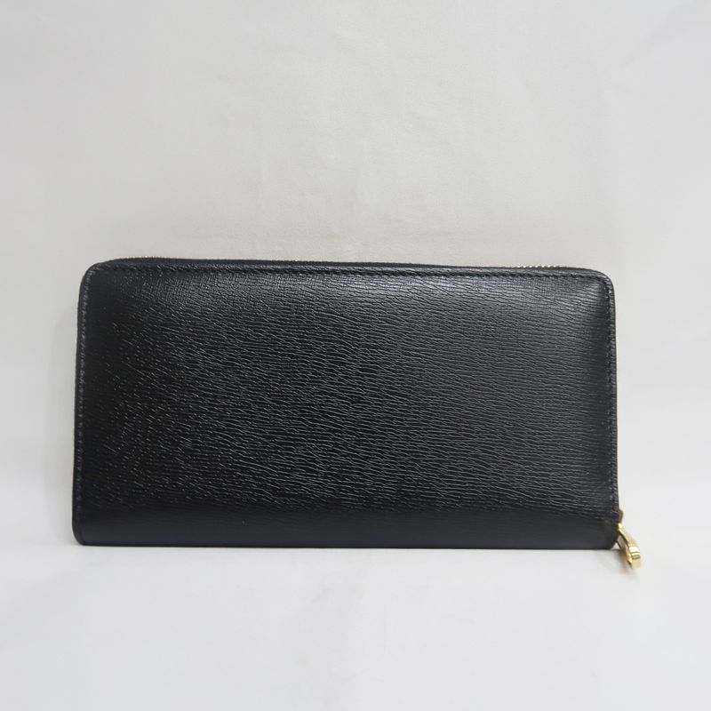 Gucci Script Zip Around Long Wallet Black — view 2
