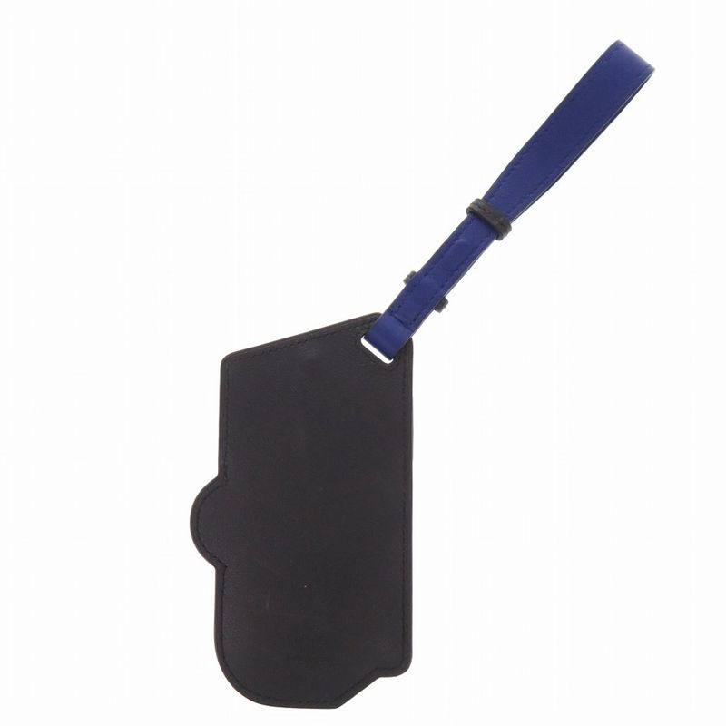 Hermes Motel Sunset Leather Black Blue Silver Hardware Engraved C Name — view 3