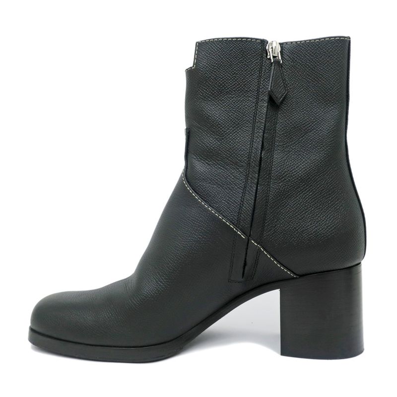 Hermes Flats 60 Black 38 Short Boots Leather Shoes Apparel — view 3