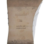 Hermes Karya Leather Sabo Sandals Mules 36 White — view 8
