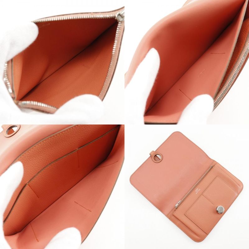 Hermes Dogon GM Chevre Pink R Long Wallet — view 8