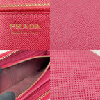 Prada Portafoglio Lampo Gold Zipper 1 Ml506 Pink Wallet — view 7