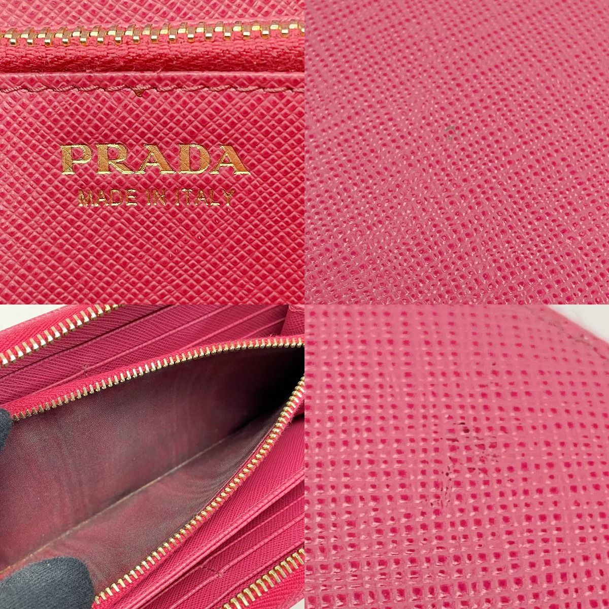 Prada Portafoglio Lampo Gold Zipper 1 Ml506 Pink Wallet — view 7