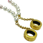 Christian Dior Airpods Holder Necklace Chain Logo Faux Pearl GP — view 4