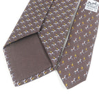 Hermes 100% Silk Jockey & toy Horse All Over Regular Tie Brown — view 5