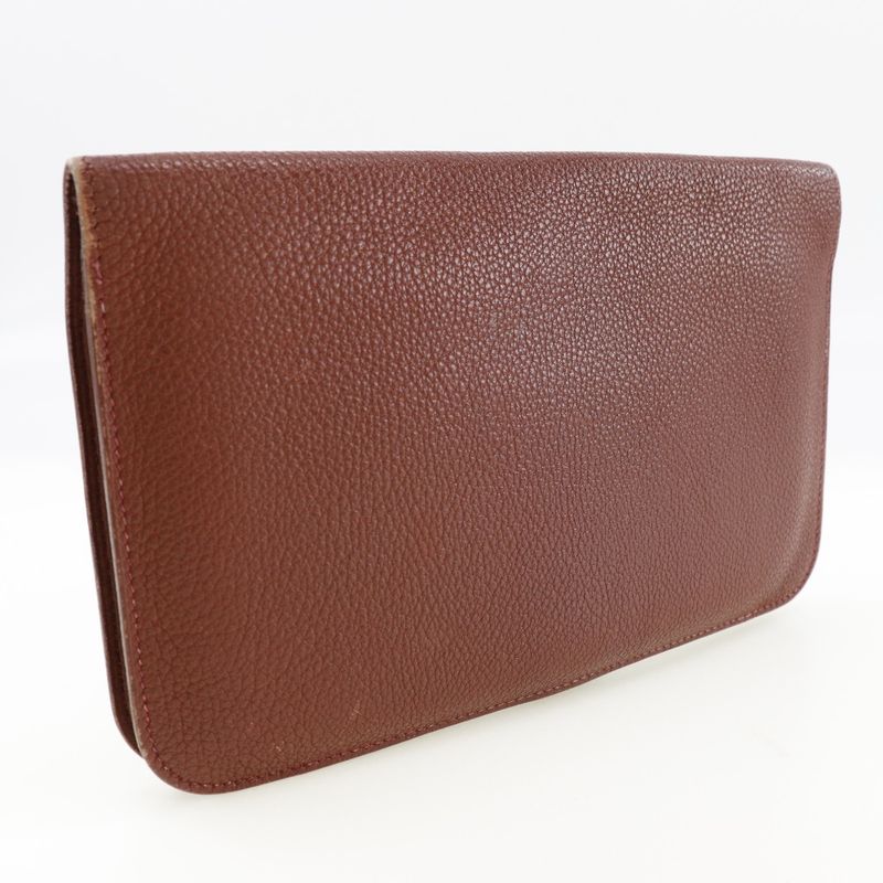 Hermes Dogon GM Taurillon Clemence Bordeaux Silver Hardware D Long — view 3