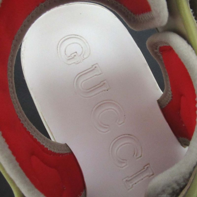 Gucci Mesh Velcro Sandals Size 34 Beige Multicolor — view 6