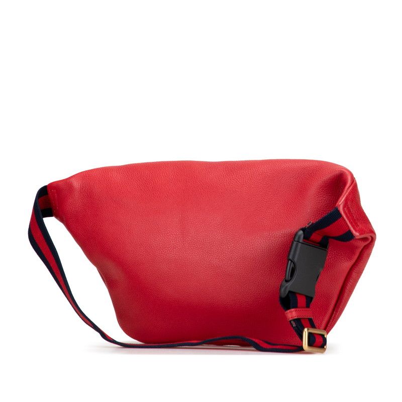 Gucci Logo Print Sherry Line Waist Bag Body Red Leather — view 2