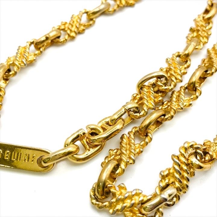 Celine Chain Vintage Necklace Gold — view 7