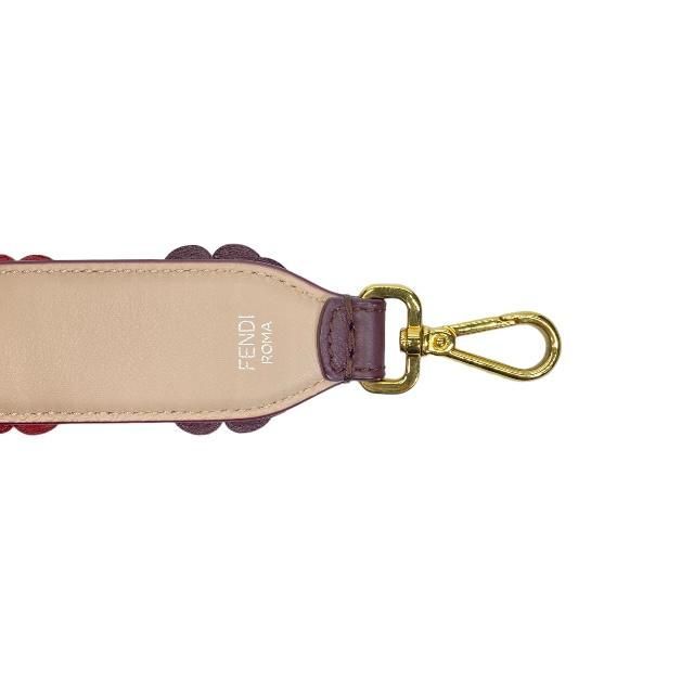 Fendi Strap You Shoulder Small Flower Motif Studded Leather Purple — view 3