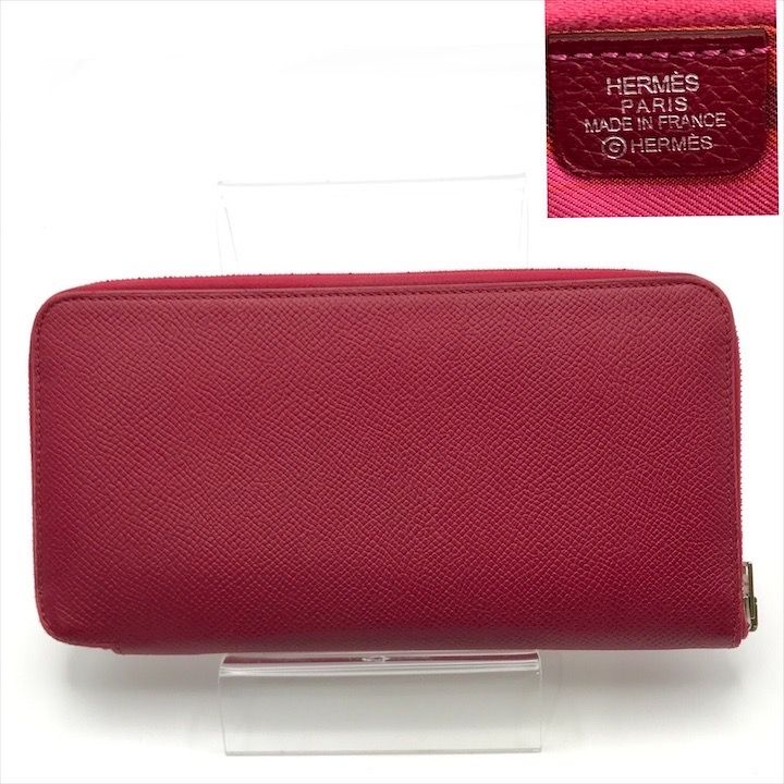 Hermes Azap Long Silk in Epsom Shikaku Rouge Wallet — view 2