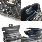 Chanel Upside Down Shoulder Bag Quilted Enamel Black — view 7