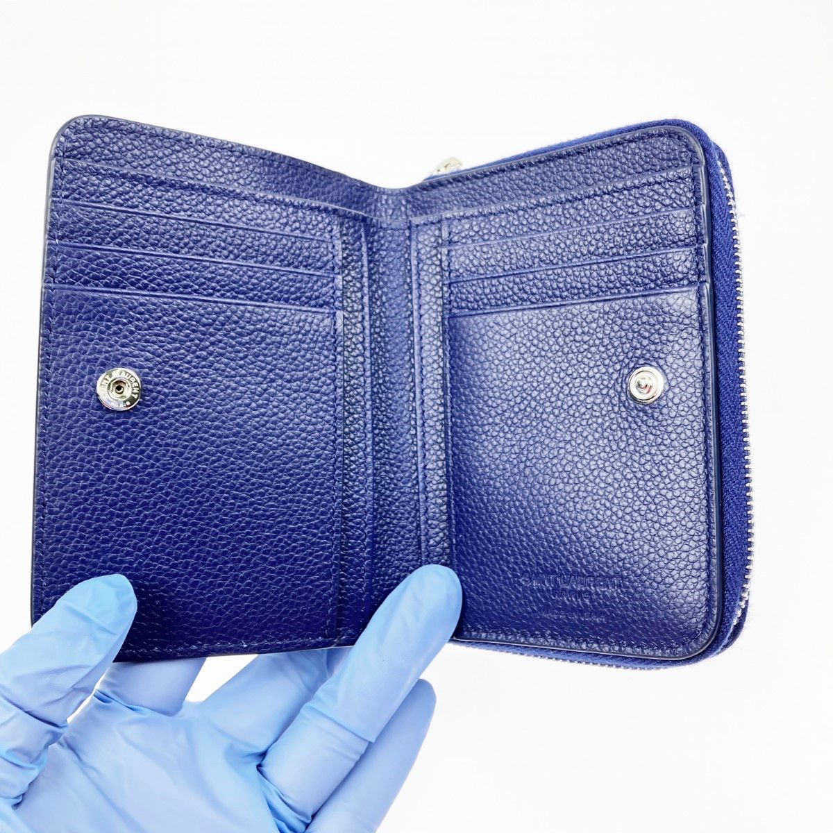 Saint Laurent Bifold Wallet and Cloth Bag Blue — view 5