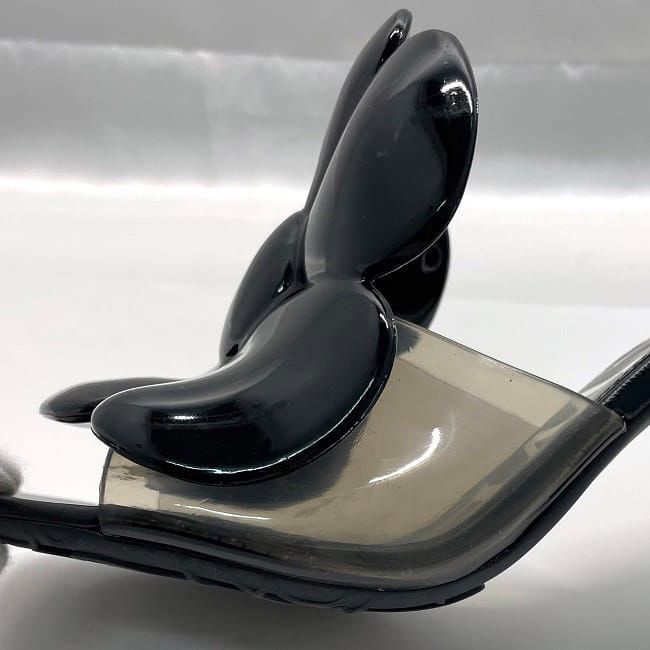 Loewe Mules Petal Flower Sandals Black Clear — view 8